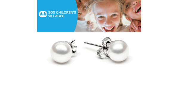 Gaura Pearls Ródiumozott 925 Ezüst Fülbevaló 7 mm Édesvízi gyönggyel