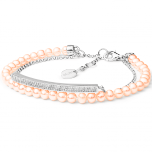 Gaura Pearls Édesvízi gyöngy Karkötő Ródiumozott 925 Ezüsttel Cirkónia kristályokkal