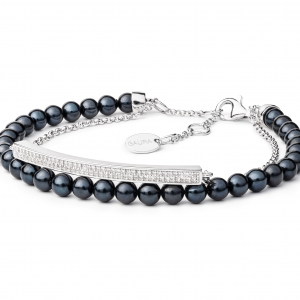 Gaura Pearls Édesvízi gyöngy Karkötő Ródiumozott 925 Ezüsttel Cirkónia kristályokkal