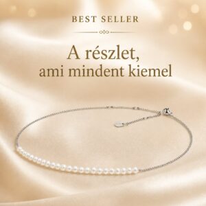 Gaura Pearls Ródiumozott 925 Ezüst Nyaklánc Édesvízi gyöngyökkel