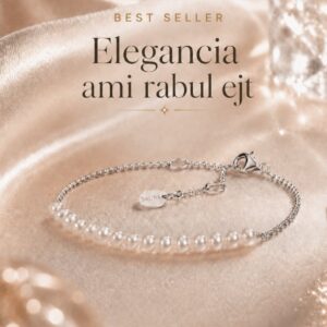 Gaura Pearls Ródiumozott 925 Ezüst Karkötő Édesvízi gyöngyökkel