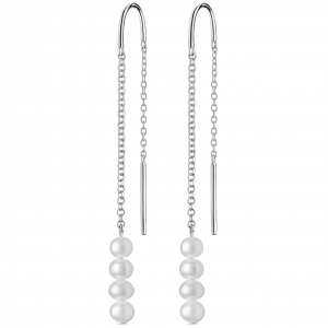 Gaura Pearls Ródiumozott 925 Ezüst Fülbevaló Édesvízi gyönggyel