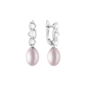 Gaura Pearls Ródiumozott 925 Ezüst Fülbevaló Édesvízi gyönggyel