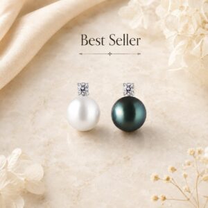 Gaura Pearls Édesvízi Gyöngy Medál Cirkónia kristállyal Ródiumozott 925 Ezüst