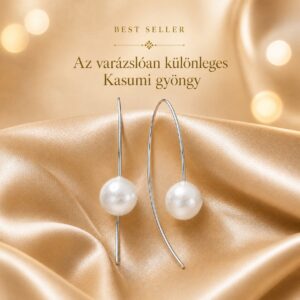 Gaura Pearls Édesvízi Kasumi Gyöngy Fülbevaló Ródiumozott 925 Ezüst