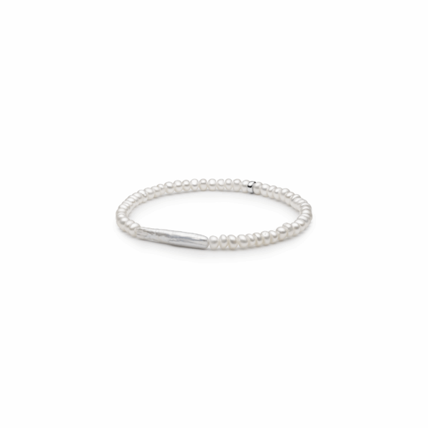 Gaura Pearls Édesvízi Biwa Kagylógyöngysor Karkötő Ródiumozott 925 Ezüsttel