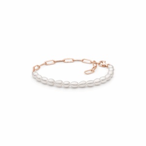 Gaura Pearls Édesvízi Gyöngy Karkötő 14K Rózsa aranyozott 925 Ezüsttel