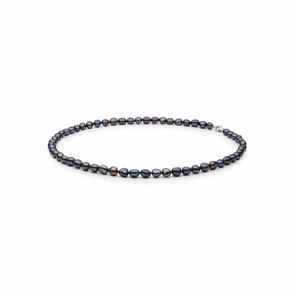 Gaura Pearls Barokk Édesvízi Gyöngysor Nyaklánc Ródiumozott 925 ezüsttel
