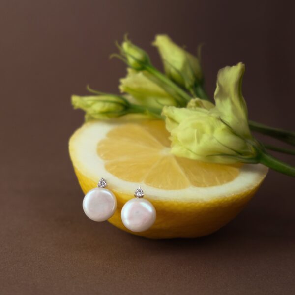 Gaura Pearls Édesvízi Barokk Gyöngy Nyaklánc + Fülbevaló szett Ródiumozott 925 Ezüsttel - Image 2
