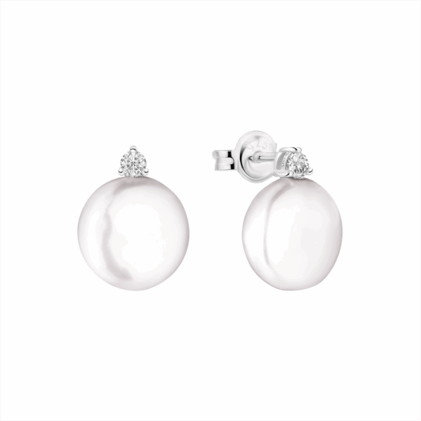Gaura Pearls Édesvízi Barokk Gyöngy Nyaklánc + Fülbevaló szett Ródiumozott 925 Ezüsttel - Image 5