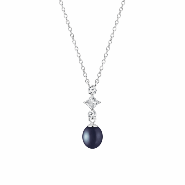 Gaura Pearls Édesvízi Kagylógyöngy Nyaklánc Cirkónia medállal Ródiumozott 925 Ezüsttel - Image 2