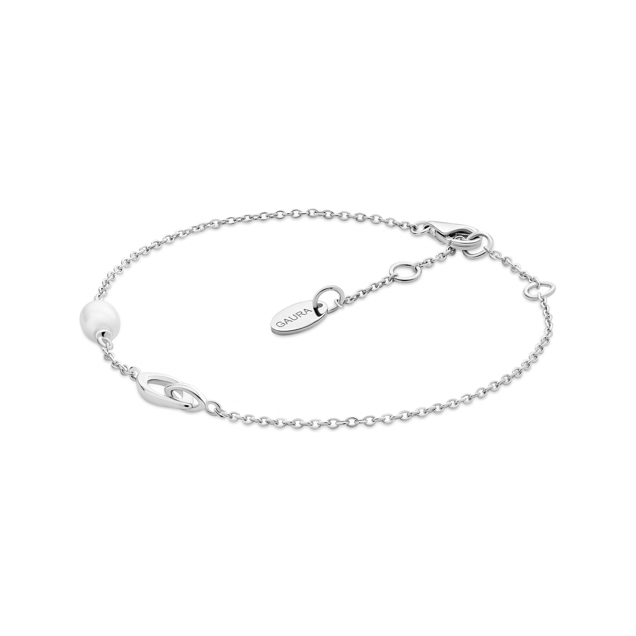 Gaura Pearls Édesvízi Kagylógyöngy Karkötő Ródiumozott 925 Ezüst medállal