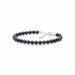 Gaura Pearls Sötétkék Édesvízi Gyöngysor Karkötő Ródiumozott 925 Ezüsttel