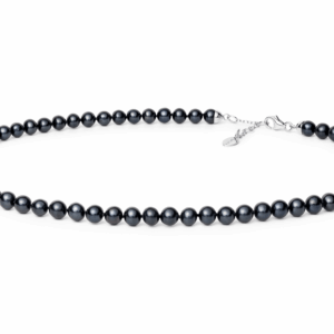 Gaura Pearls Sötétkék Édesvízi Gyöngysor Nyaklánc Ródiumozott 925 Ezüsttel