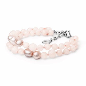 Gaura Pearls Édesvízi Kagylógyöngy, Rózsakvarc Karkötő