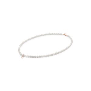Gaura Pearls Édesvízi gyöngysor Nyaklánc Cirkónia kristály medállal 14K rose gold bevonatú 925 Ezüsttel