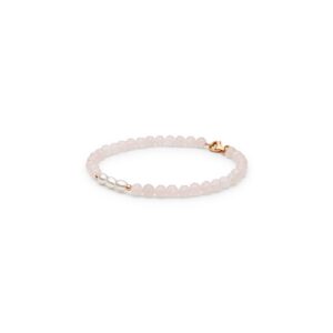 Gaura Pearls Rózsakvarc Karkötő, Édesvízi gyönggyel 14K Rose Gold bevonatú 925 Ezüsttel