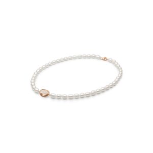 Gaura Pearls Édesvízi Gyöngysor Nyaklánc 14K Rózsa aranyozott 925 Ezüst Cirkónia medállal
