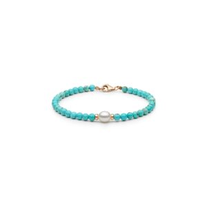 Gaura Pearls Howlit Karkötő Édesvízi Gyönggyel 14k Rose gold bevonatú 925 Ezüsttel