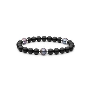 Gaura Pearls Édesvízi Kagylógyöngy, Ónix Férfi Karkötő